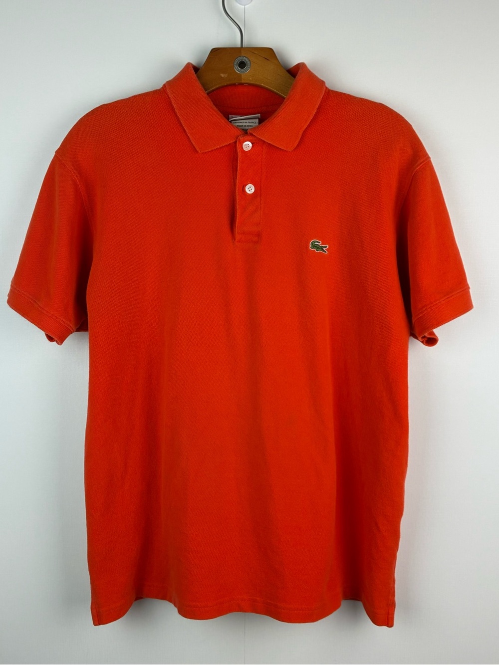 Lacoste Classic Fit Polo Shirt Orange Piqué Cotton Croc Logo Men’s Size 7 XXL